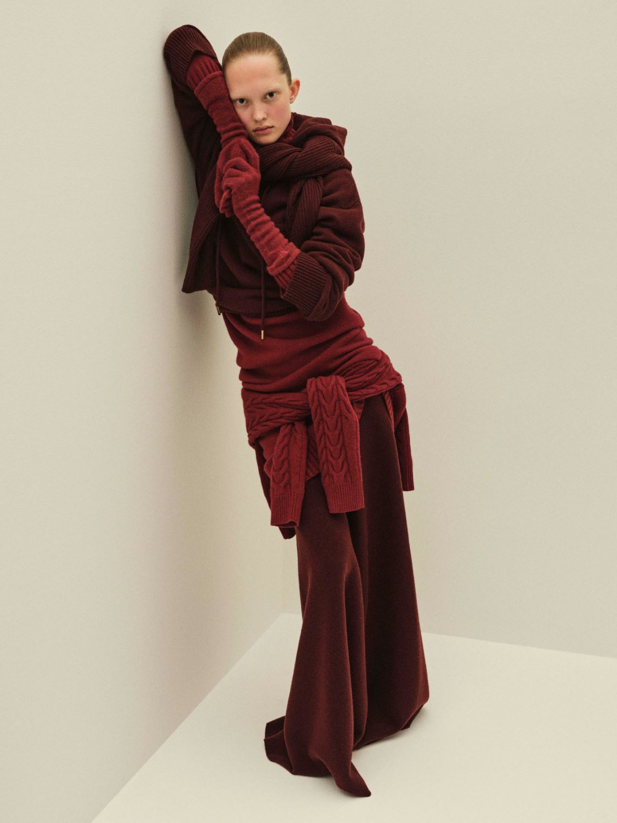 Wool and cashmere hooded sweatshirt - CHERRY - Max Mara