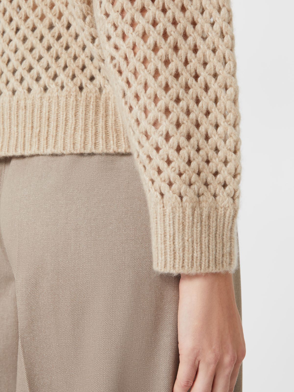 Cashmere and silk yarn jumper - BEIGE - Max Mara - 5