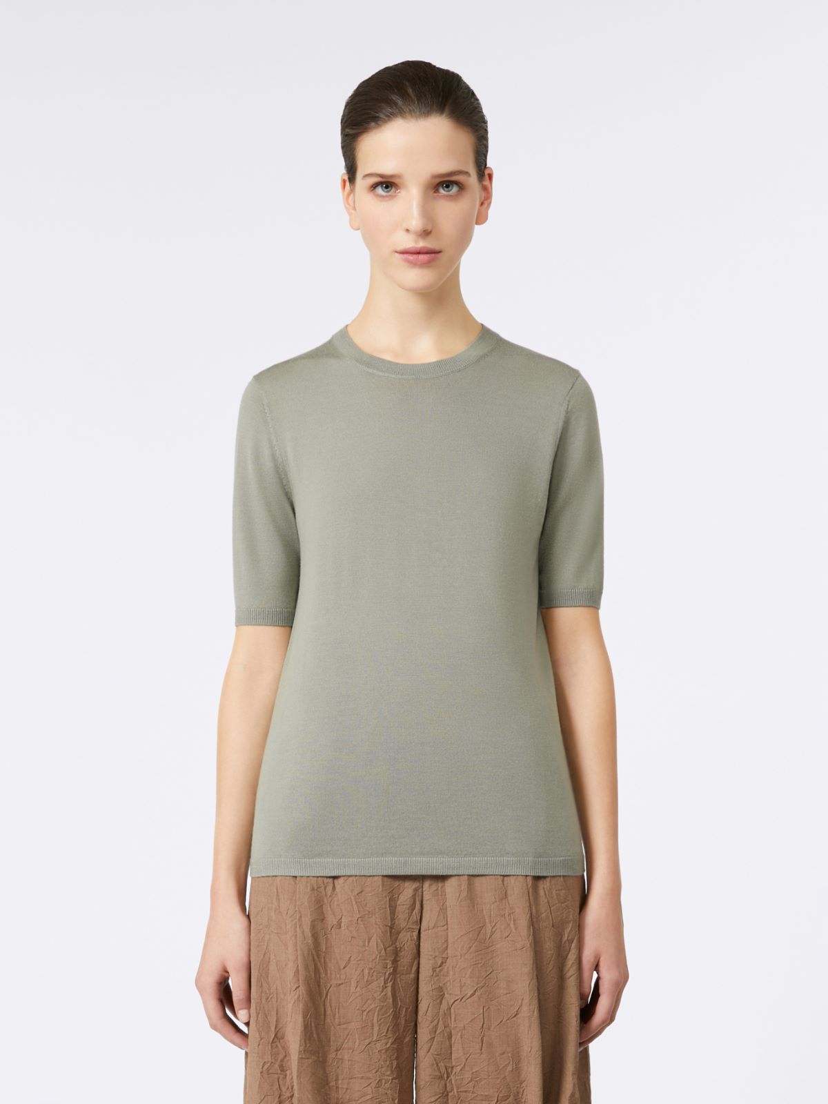 Basic wool sweater - SAGE GREEN - Max Mara - 2