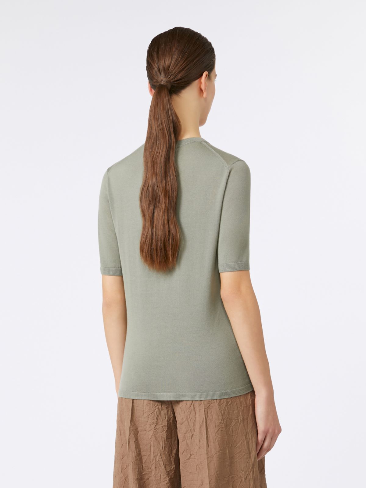 Basic wool sweater - SAGE GREEN - Max Mara - 3