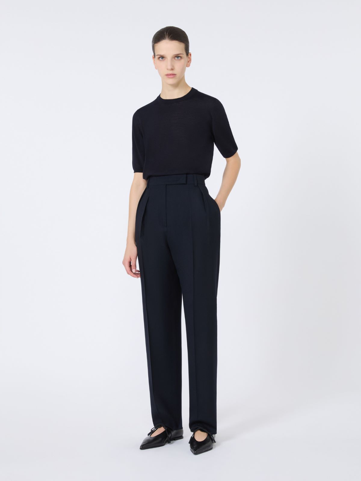 Basic wool sweater - NAVY - Max Mara