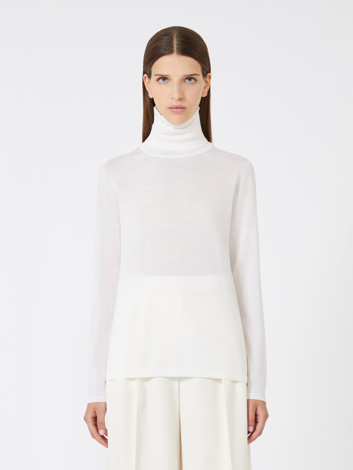 Wool knit turtleneck jumper - WHITE - Max Mara - 2