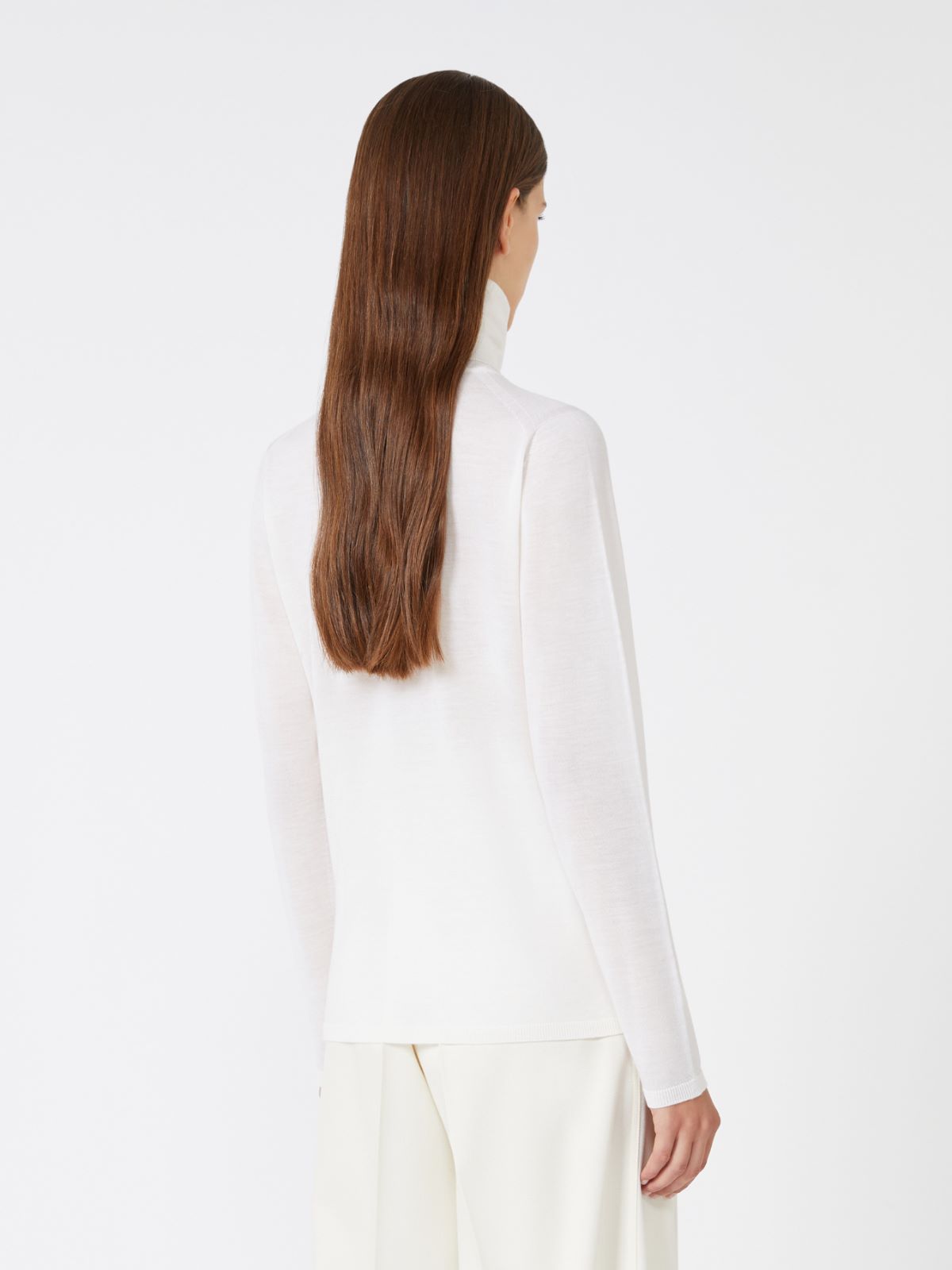 Wool knit turtleneck jumper - WHITE - Max Mara - 3