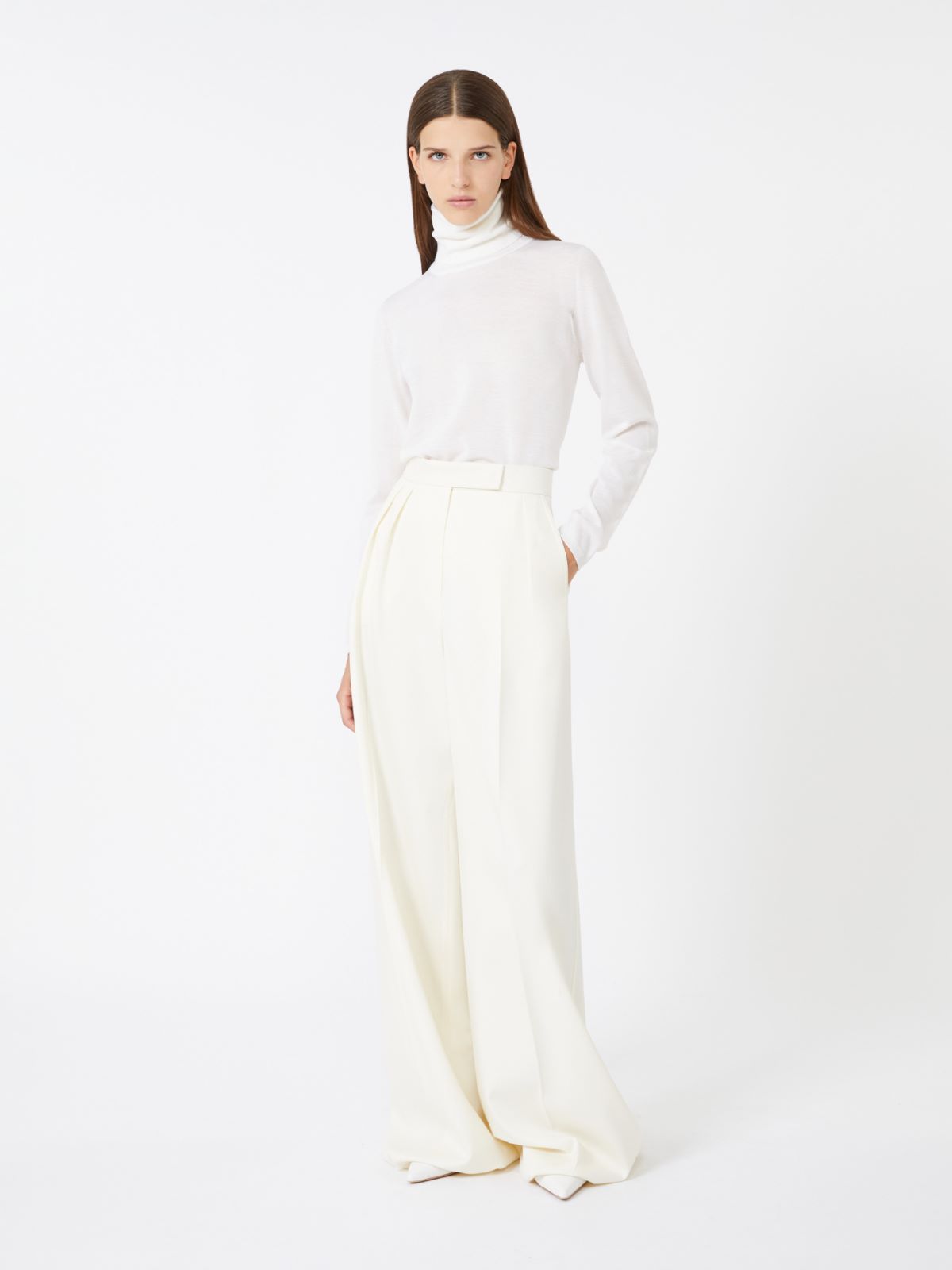 Wool knit turtleneck jumper - WHITE - Max Mara