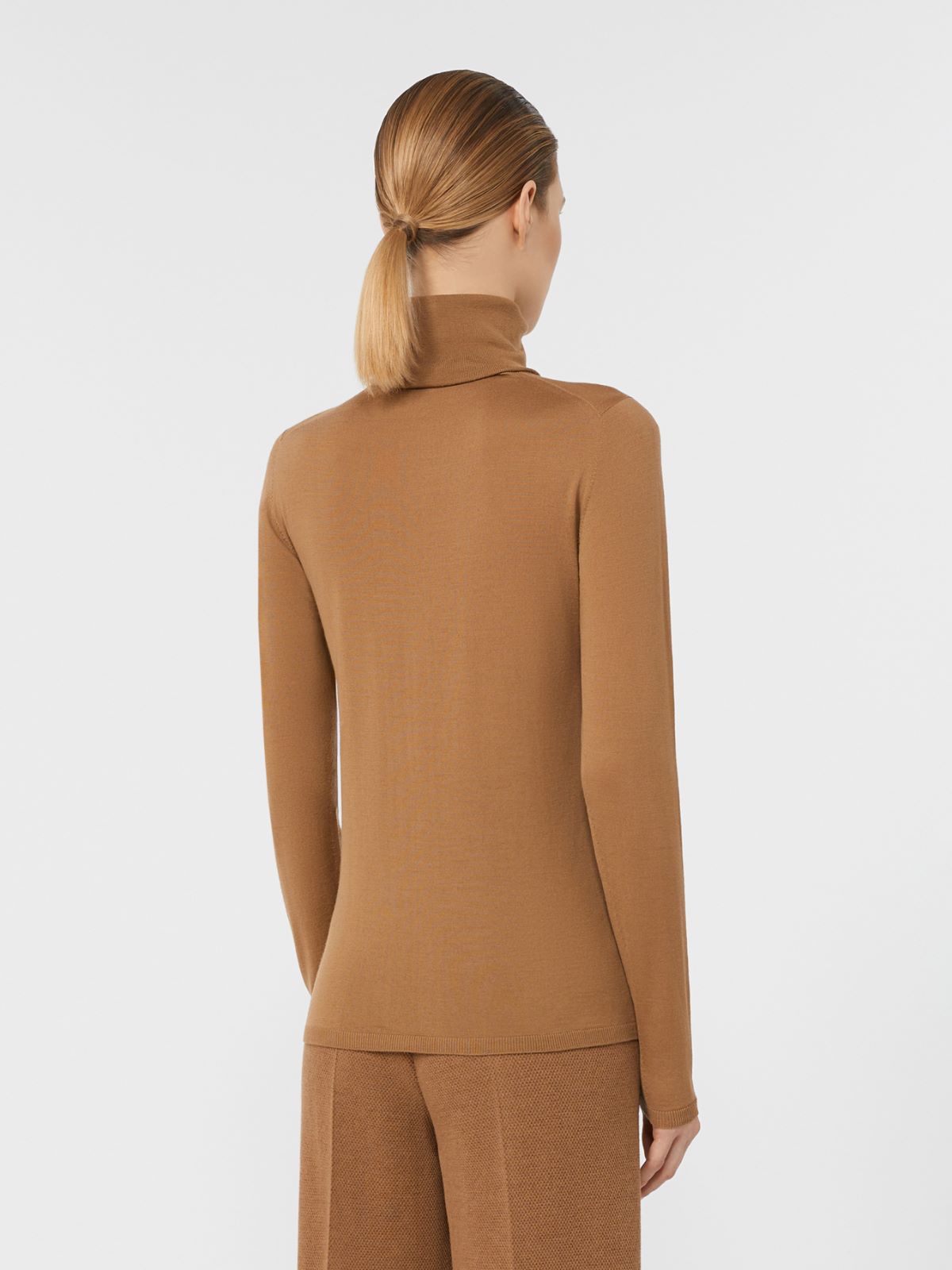 Wool knit turtleneck jumper - CAMEL - Max Mara - 3