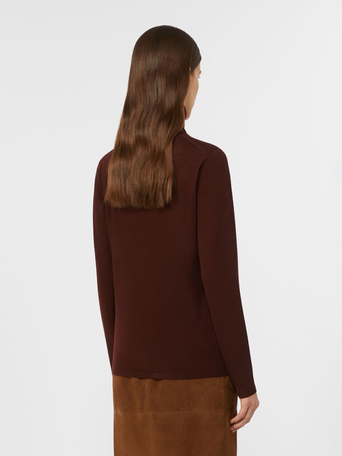 Wool knit turtleneck jumper - CHERRY - Max Mara - 3