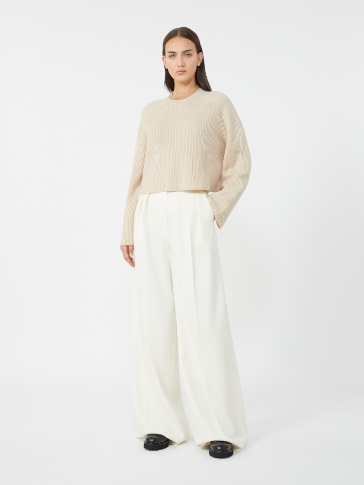 Fisherman’s rib-knit wool and cashmere jumper - BEIGE - Max Mara