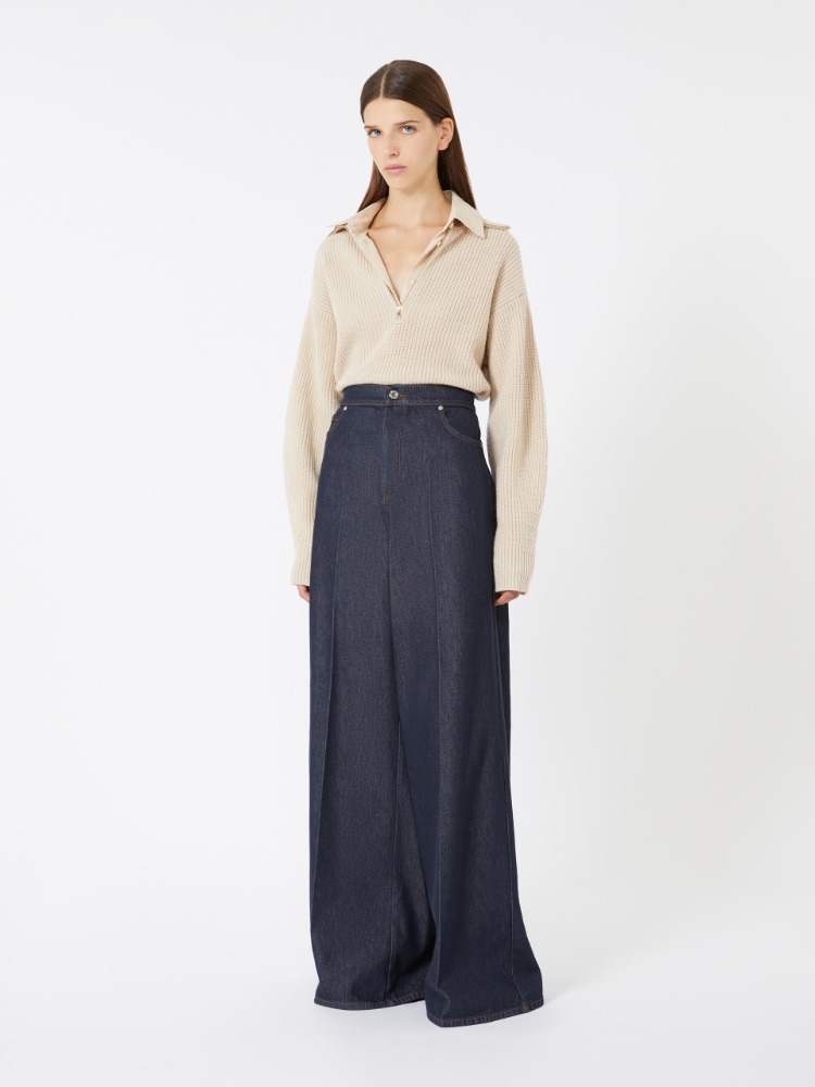 Wool and cashmere jumper with zip - BEIGE - Max Mara