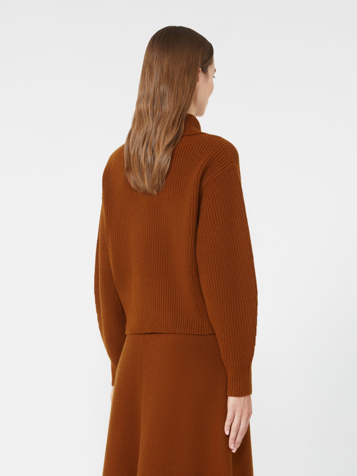 Pull en laine et cachemire avec fermeture zippée - MARRON BRONZE - Max Mara - 3