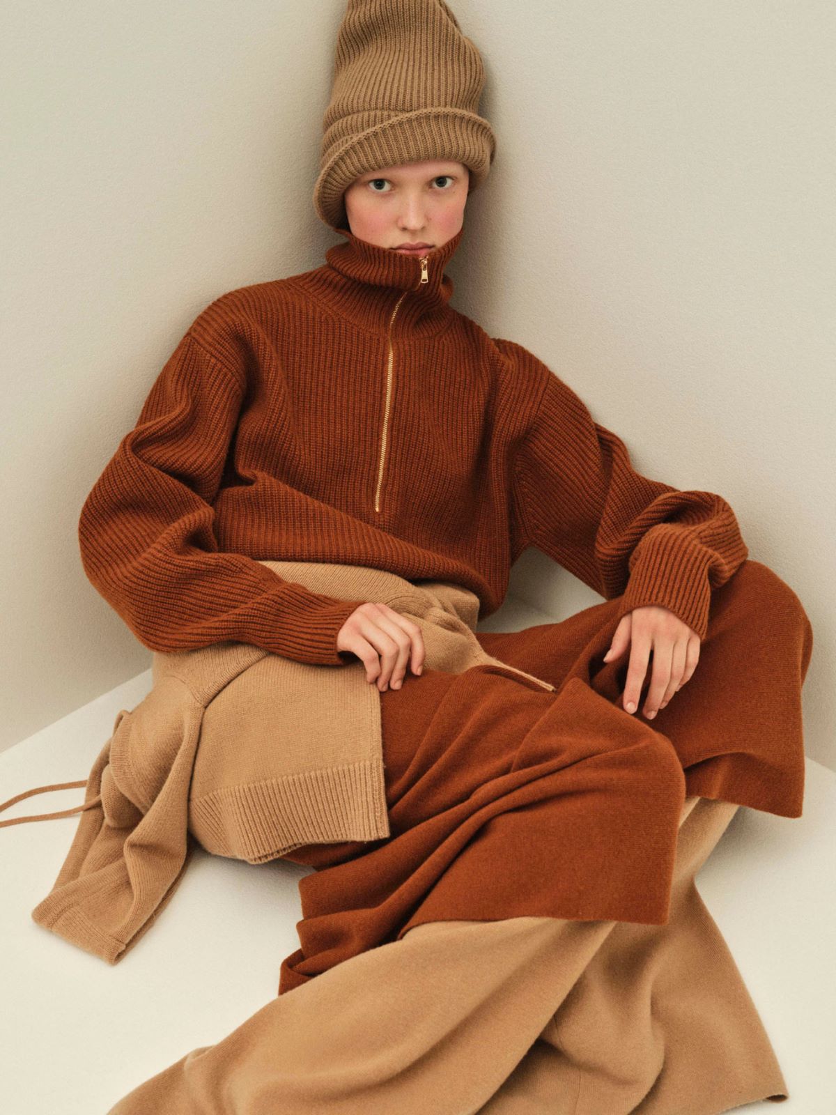 Wool and cashmere jumper with zip - BROWN BRONZE - Max Mara