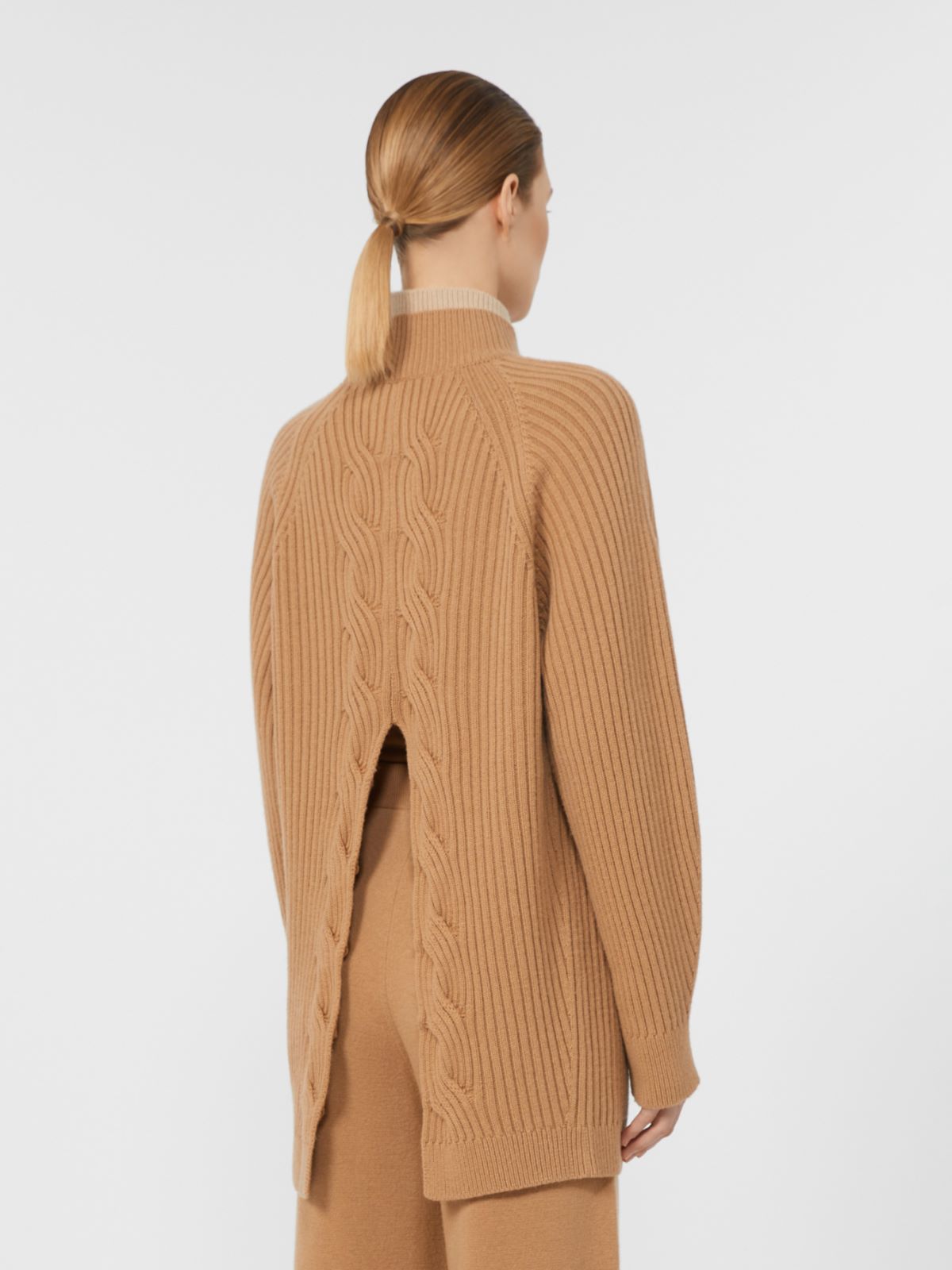 Pullover aus Wolle und Kaschmir mit Zopfmuster - KAMEL - Max Mara - 3