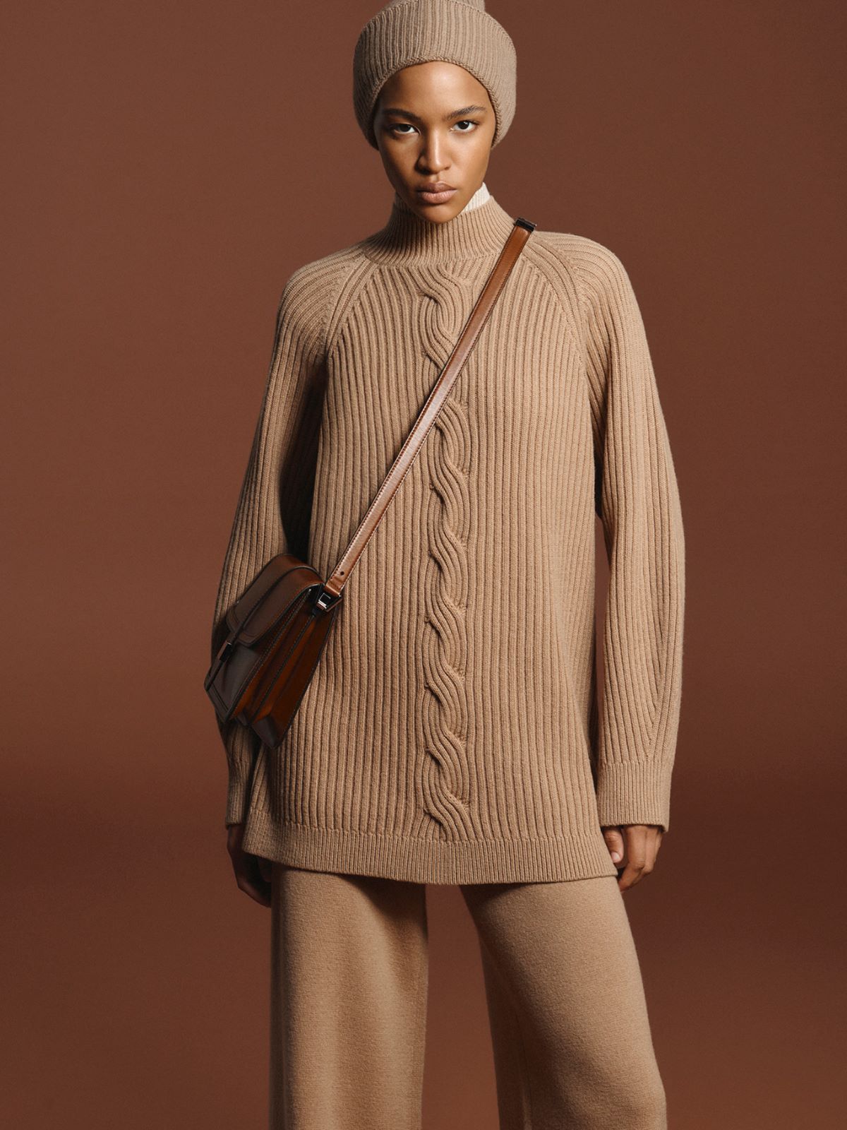 Wool and cashmere cable-knit jumper - CAMEL - Max Mara