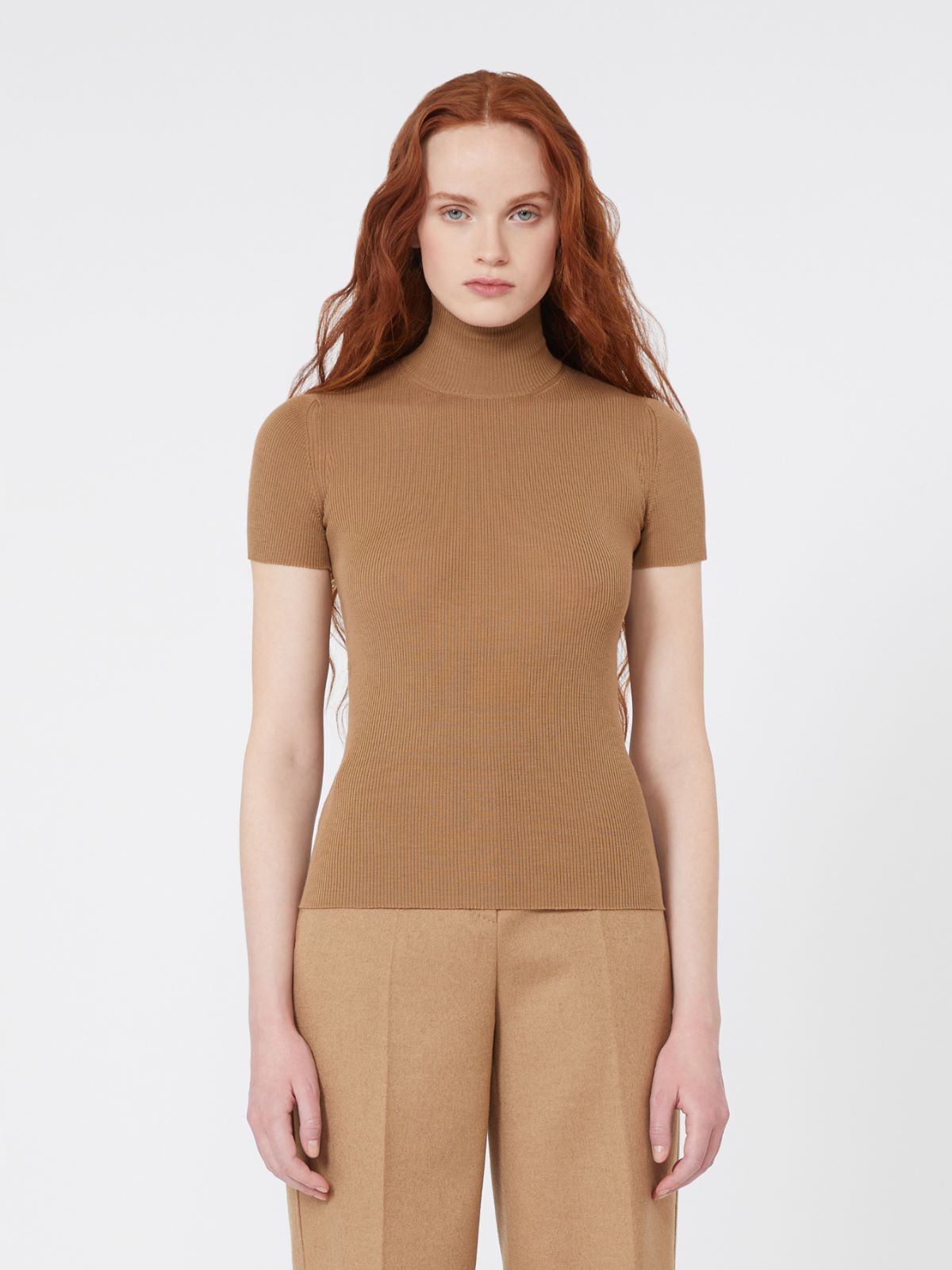 Wool knit turtleneck jumper - CAMEL - Max Mara - 2