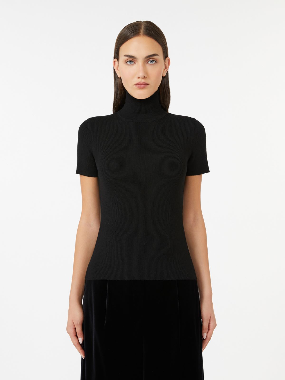 Wool knit turtleneck jumper - BLACK - Max Mara - 2