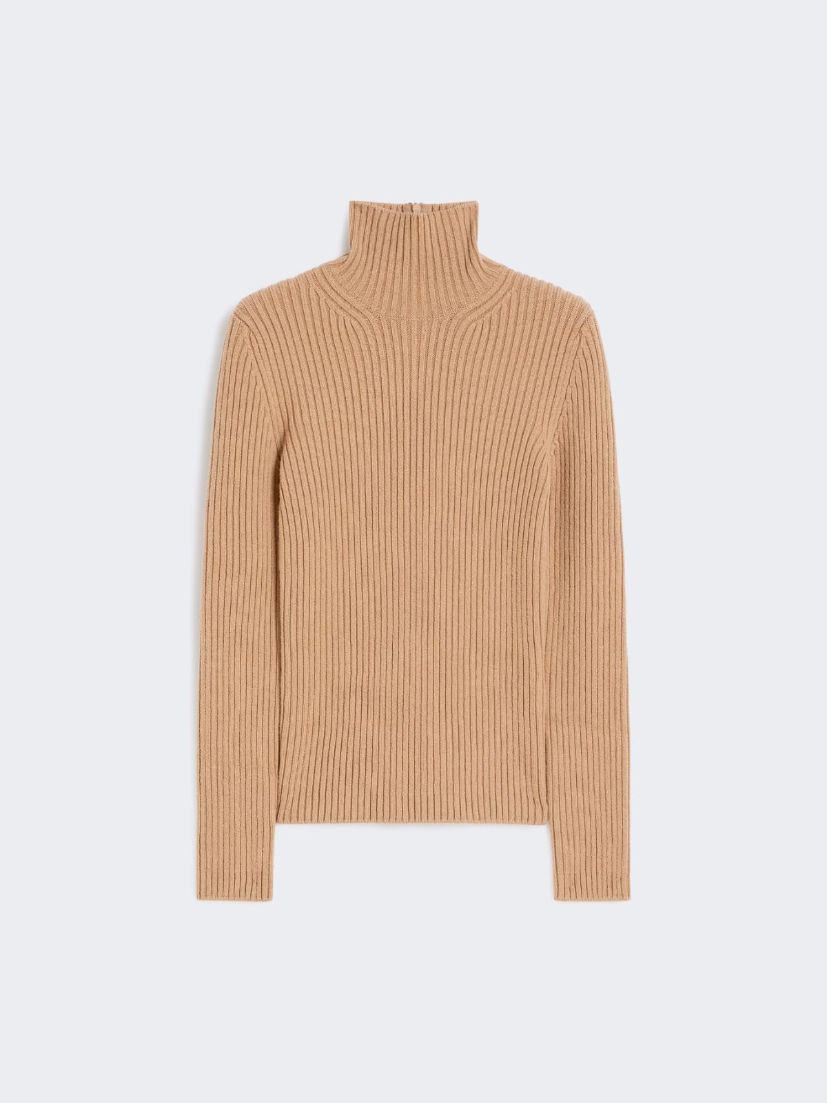 Wool and cashmere ribbed turtleneck - CAMEL - Max Mara - 9