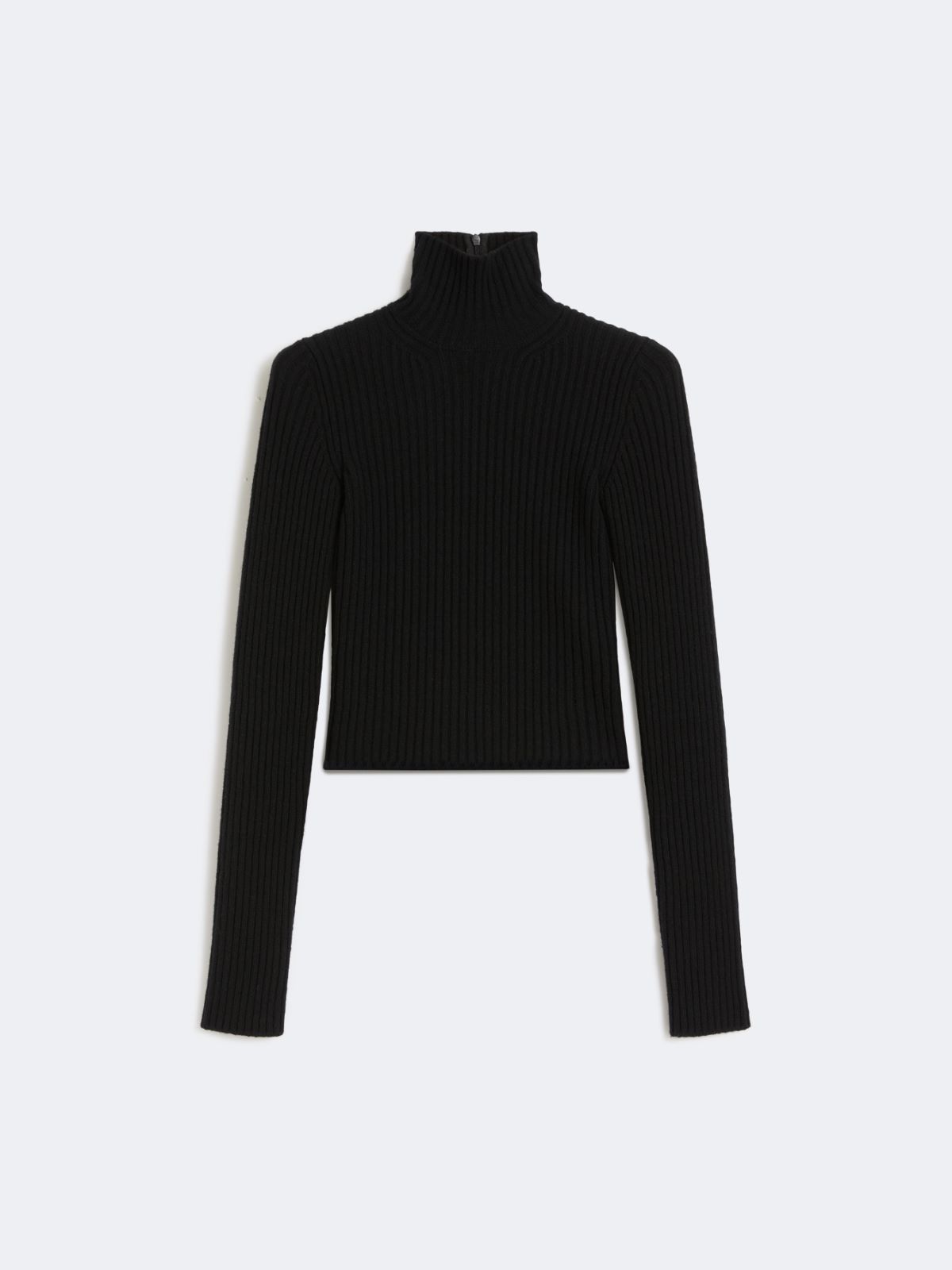 Wool and cashmere ribbed turtleneck - BLACK - Max Mara - 9