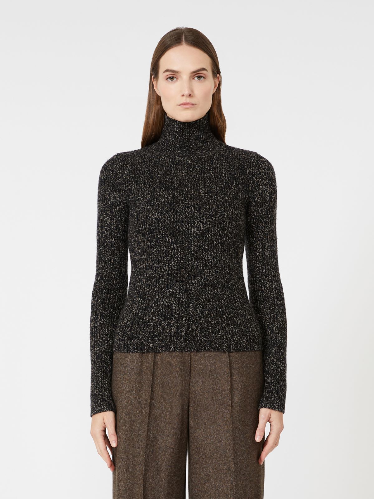 Wool and cashmere mouliné turtleneck - CAMEL - Max Mara - 2