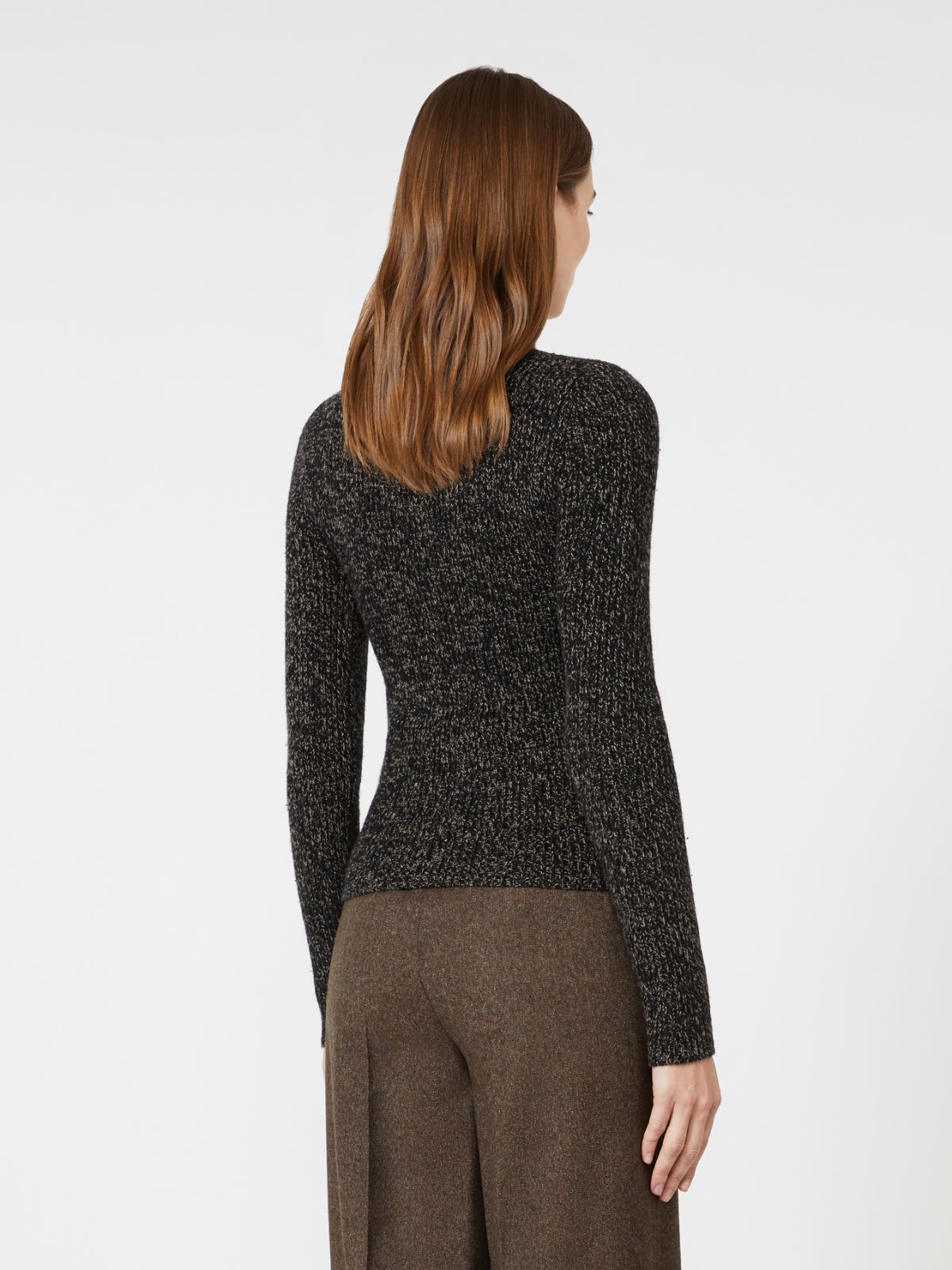 Wool and cashmere mouliné turtleneck - CAMEL - Max Mara - 3