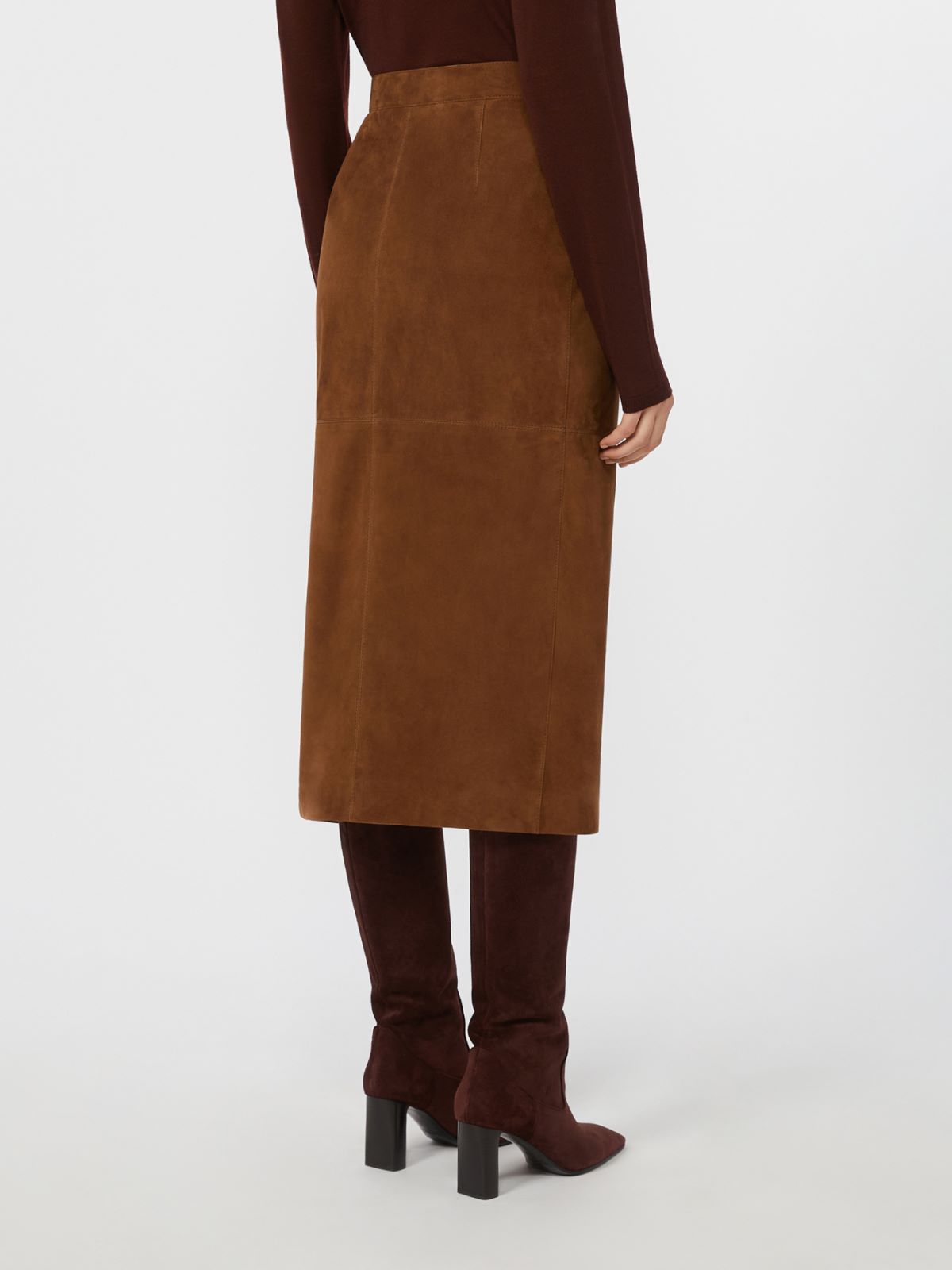 Suede pencil skirt - TOBACCO - Max Mara - 3