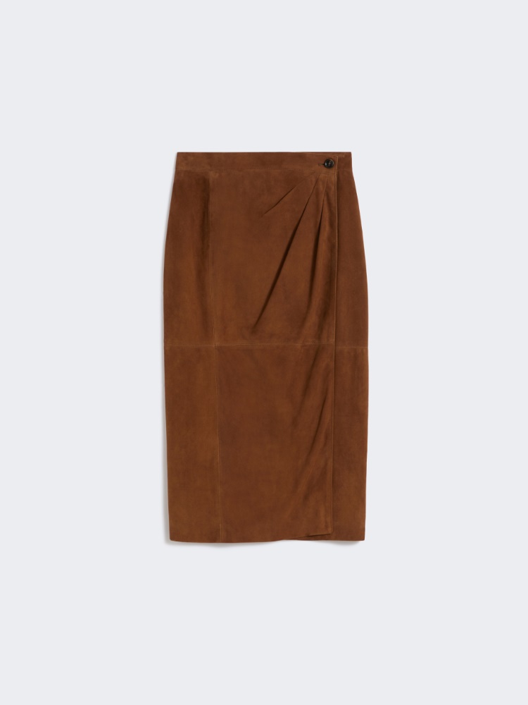 Jupe crayon en cuir suédé - CUIR DE VACHE - Max Mara