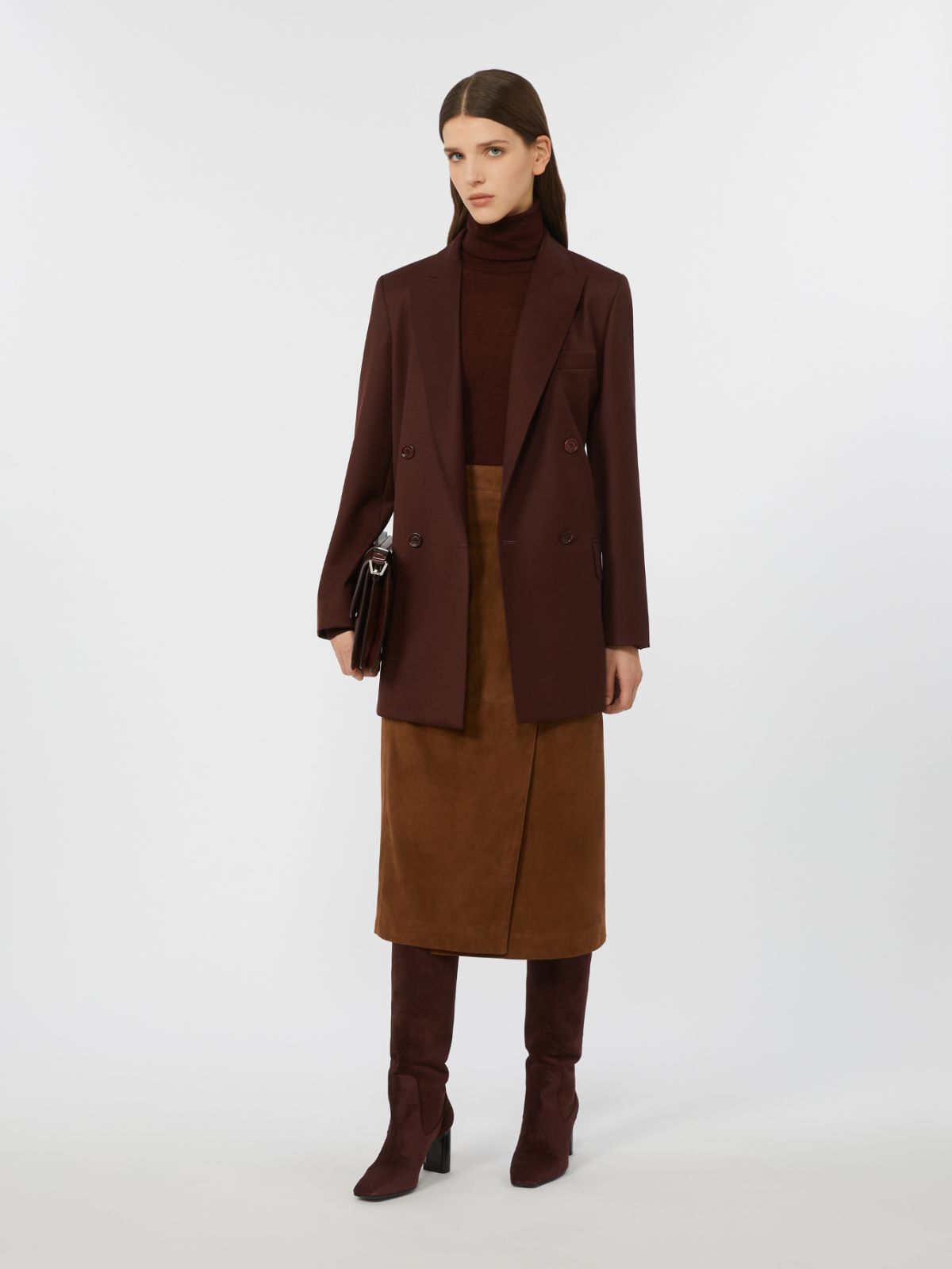 Suede pencil skirt - TOBACCO - Max Mara