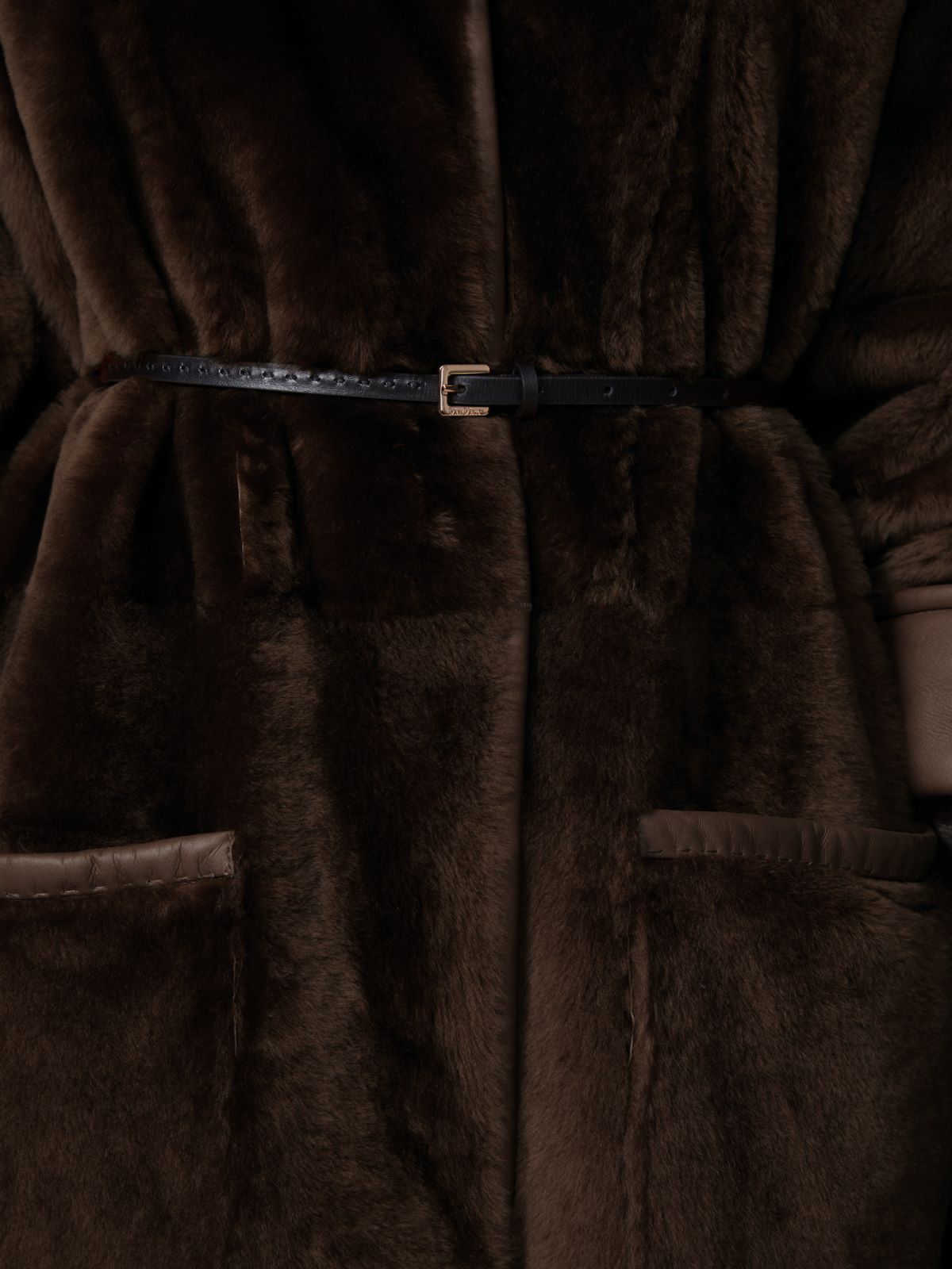 Reversible sheepskin shirt - DARK BROWN - Max Mara - 11