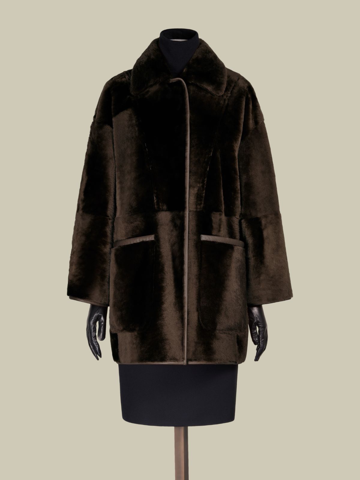 Reversible sheepskin shirt - DARK BROWN - Max Mara - 11