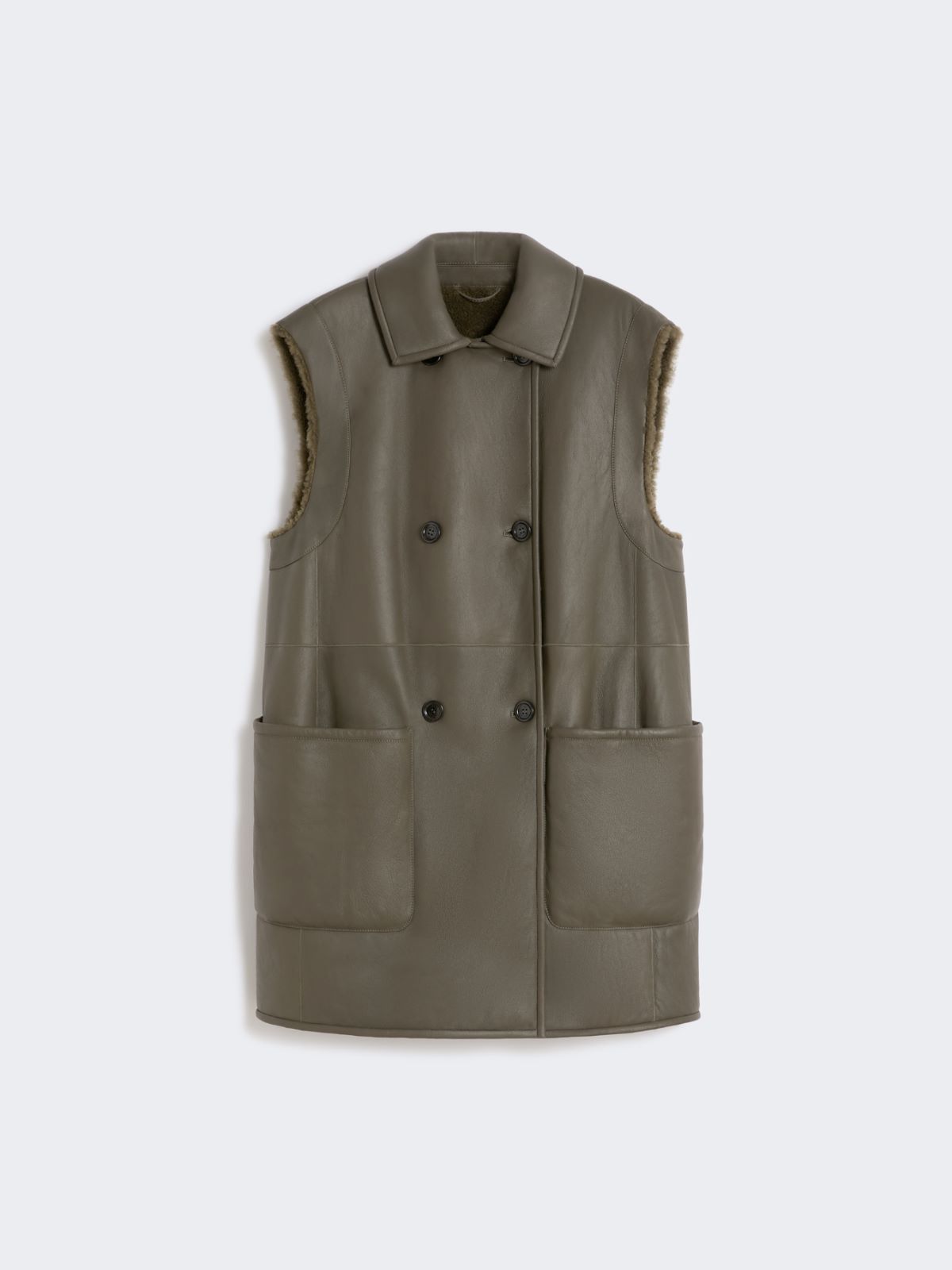 Sheepskin gilet - MOSS GREEN - Max Mara - 10
