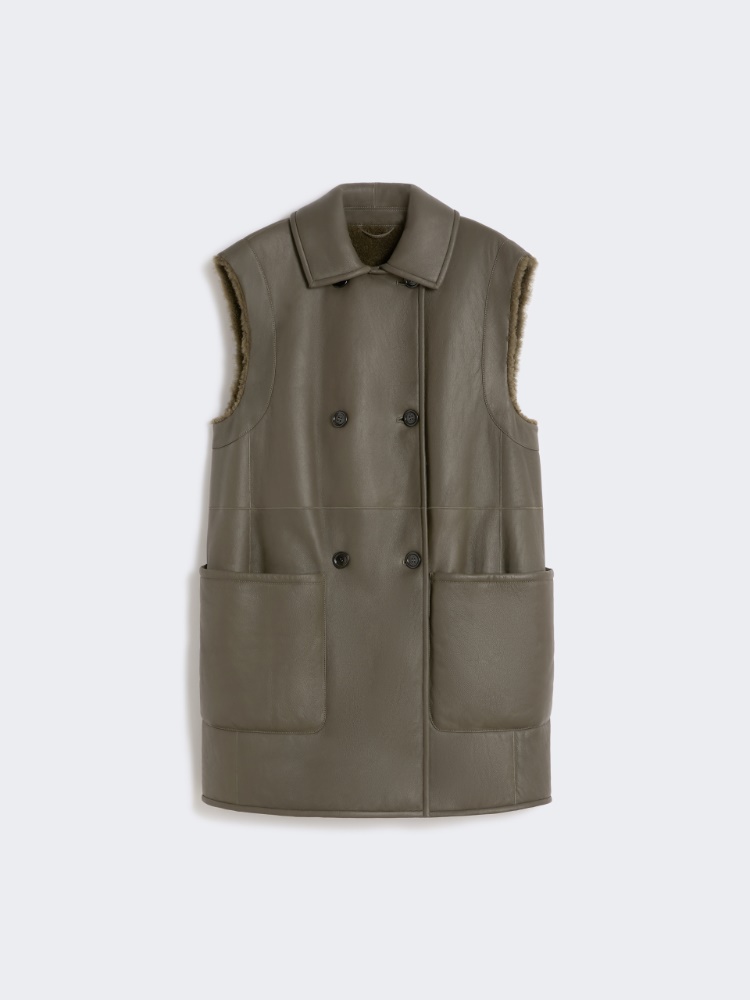 브리안차 레더 자켓 - MOSS GREEN - Max Mara