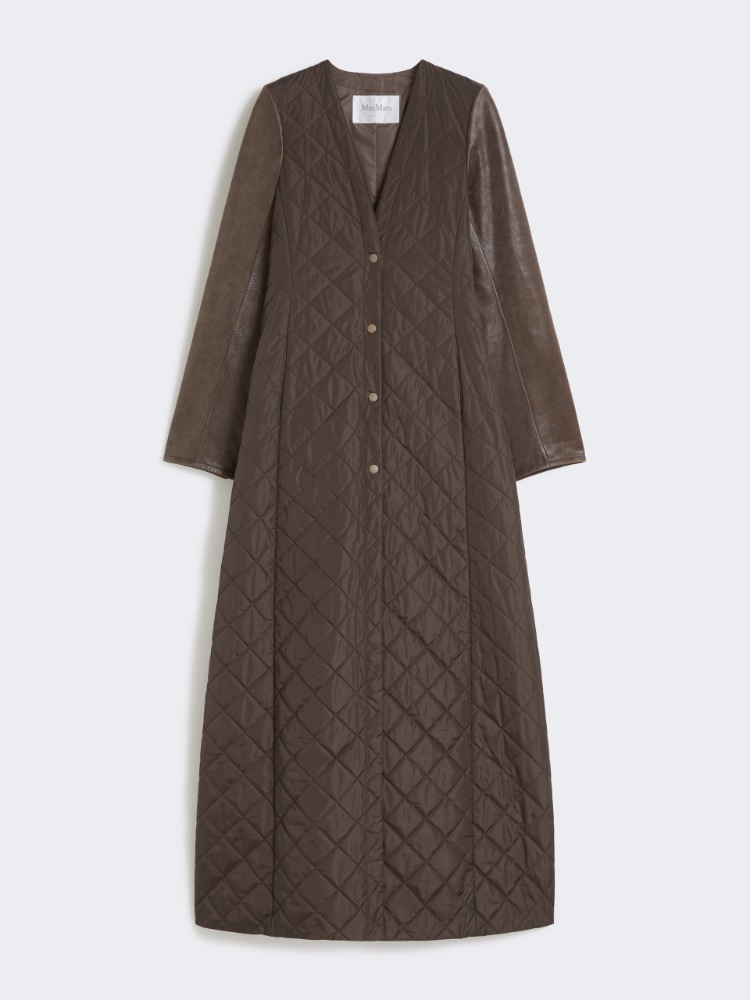 Quilted coat in technical fabric - BROWN - Max Mara