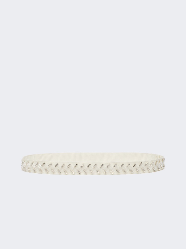Ceinture brodée en gros-grain - BLANC - Max Mara