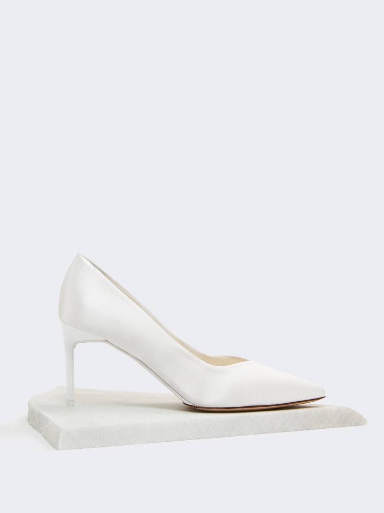 Escarpins en satin de soie - BLANC - Max Mara