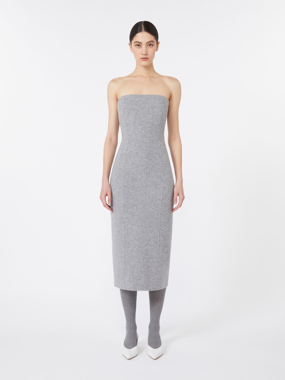 Sukienka bustier z wełny i kaszmiru - ŚREDNIOSZARY - Max Mara - 2
