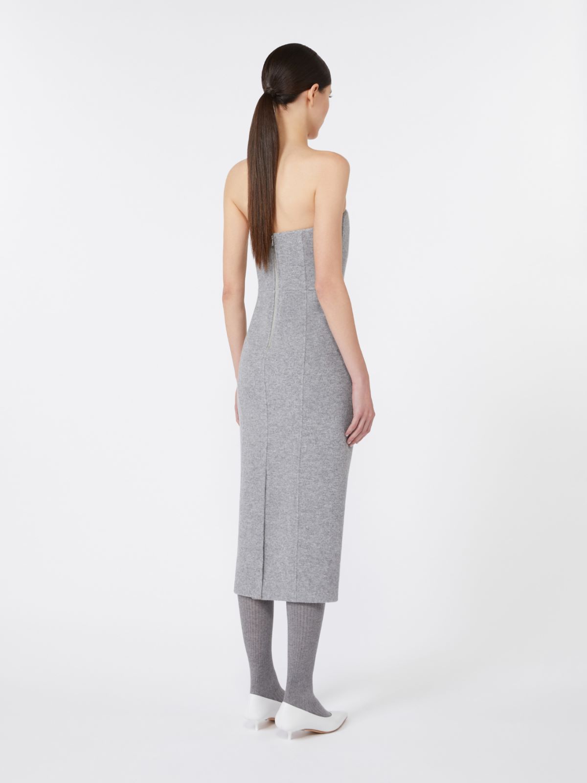 Sukienka bustier z wełny i kaszmiru - ŚREDNIOSZARY - Max Mara - 3
