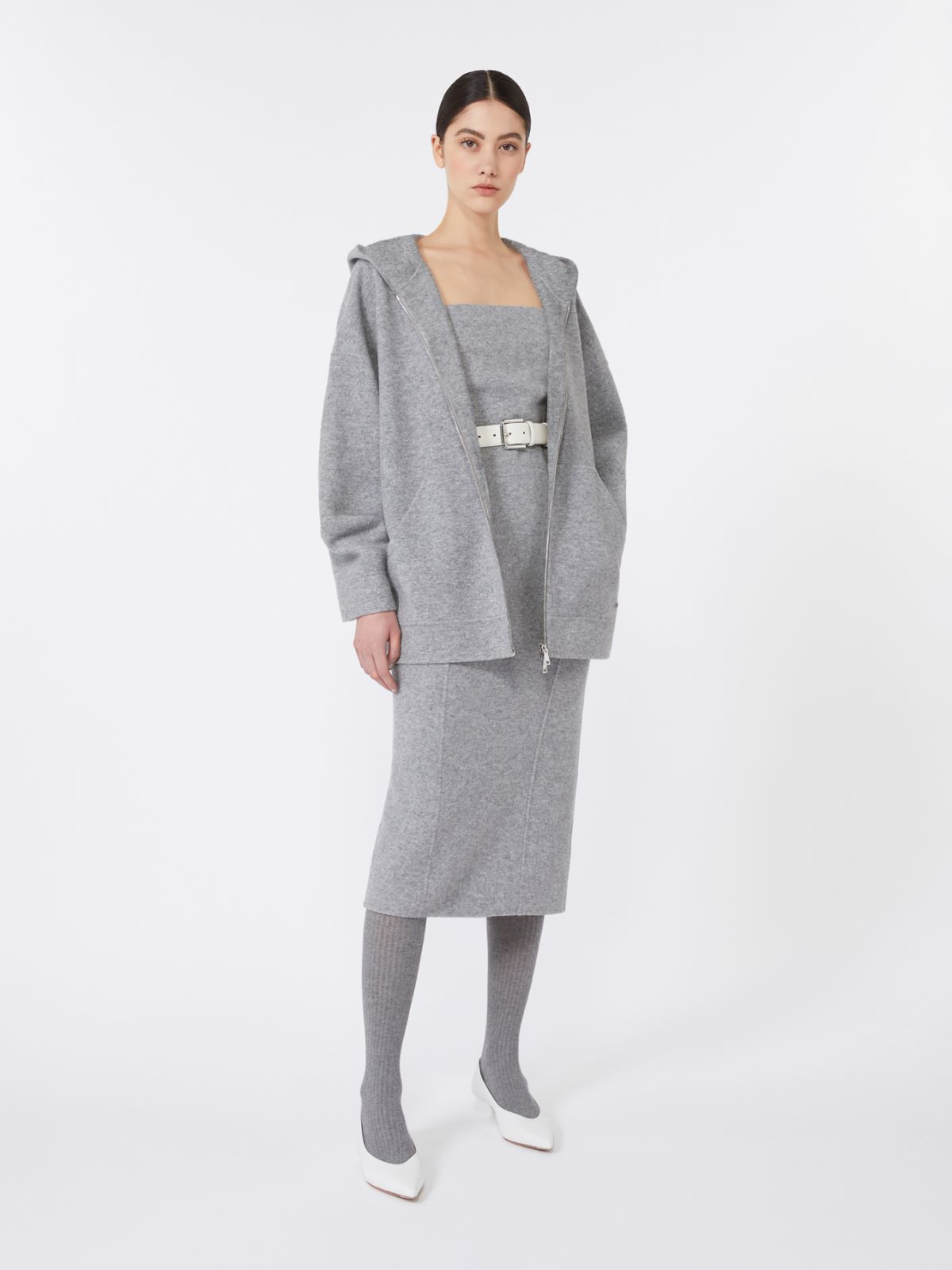 Bustier-Kleid aus Wolle und Kaschmir - MITTELGRAU - Max Mara - 10