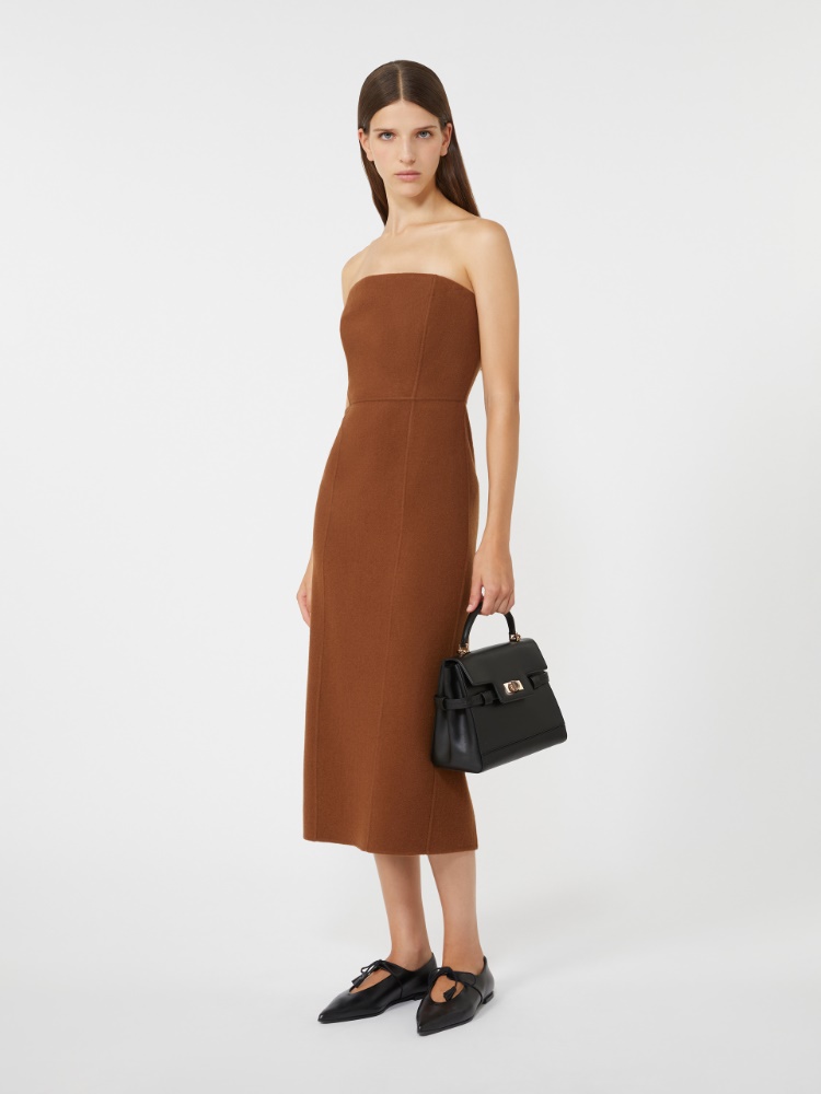 Wool and cashmere bustier dress - TOBACCO - Max Mara