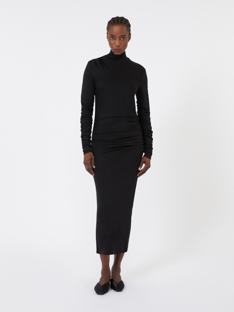 Wool jersey dress - BLACK - Max Mara