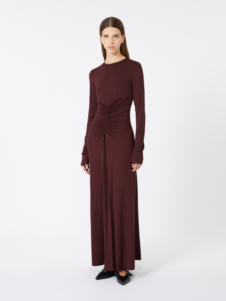 Stretch jersey long dress - CHERRY - Max Mara