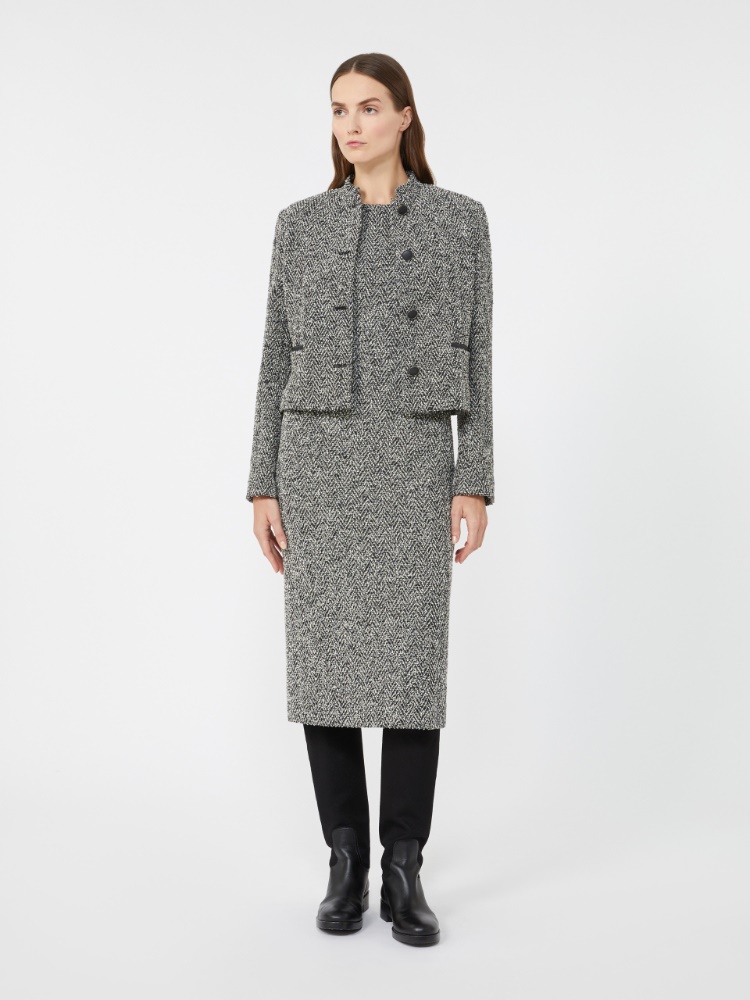 Bouclé jersey midi dress - BLACK - Max Mara