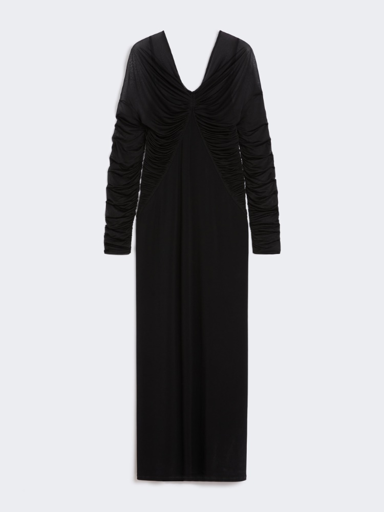 Long flowing jersey dress - BLACK - Max Mara
