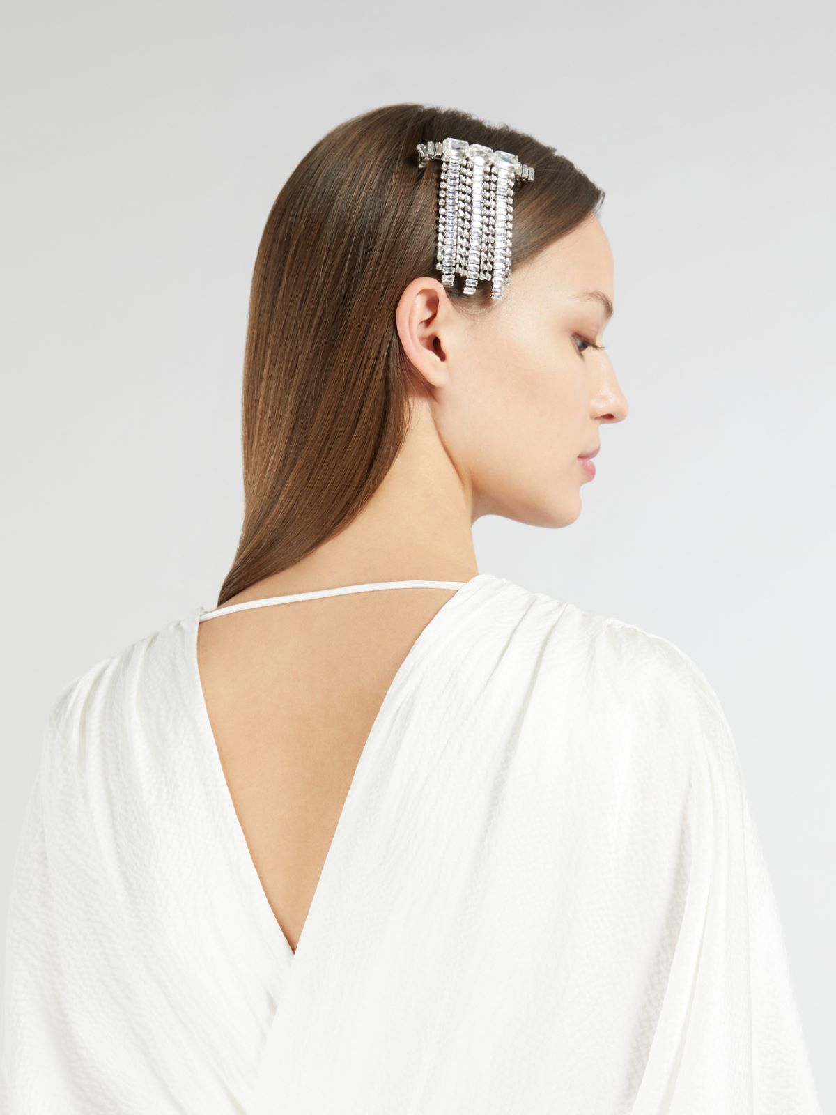 Clip with rhinestone fringes - SILVER - Max Mara - 8