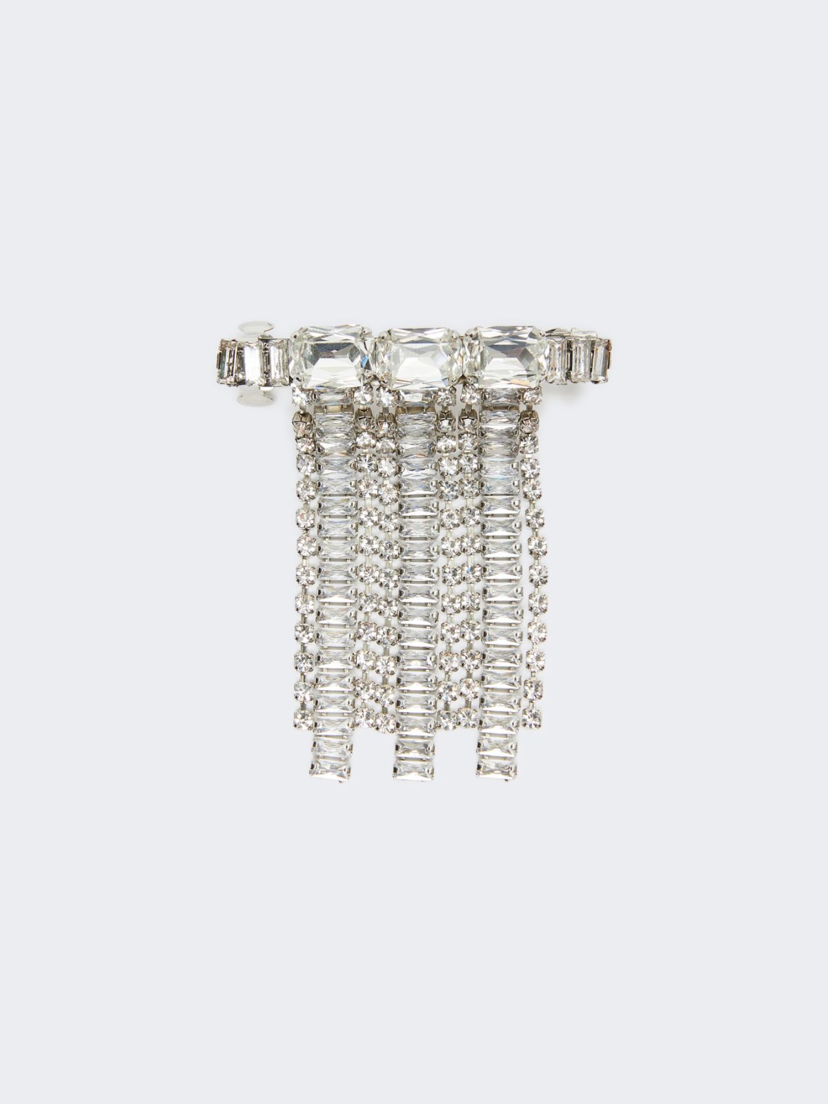 Clip with rhinestone fringes - SILVER - Max Mara - 8