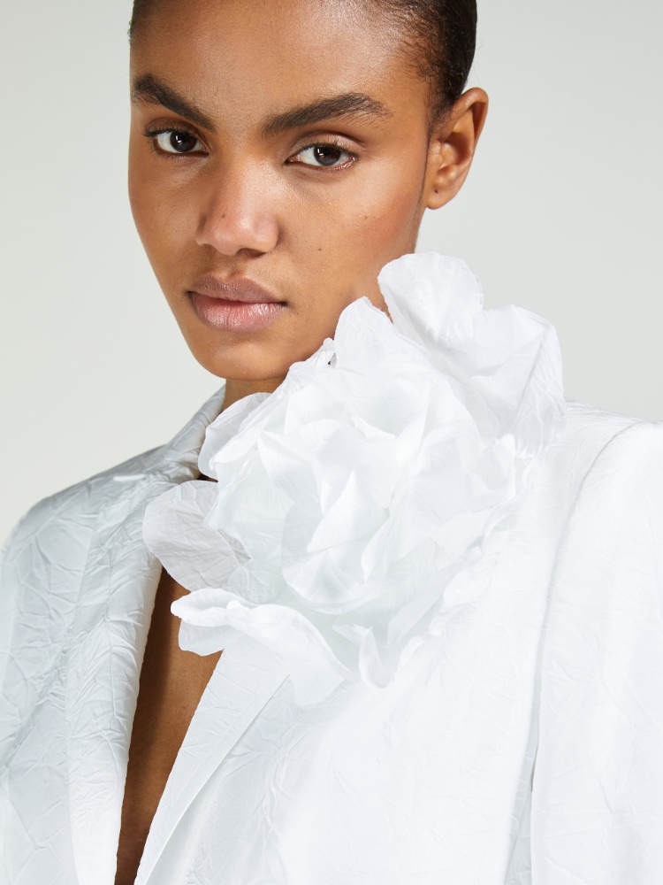 Broche avec fleur en microfaille - BLANC - Max Mara