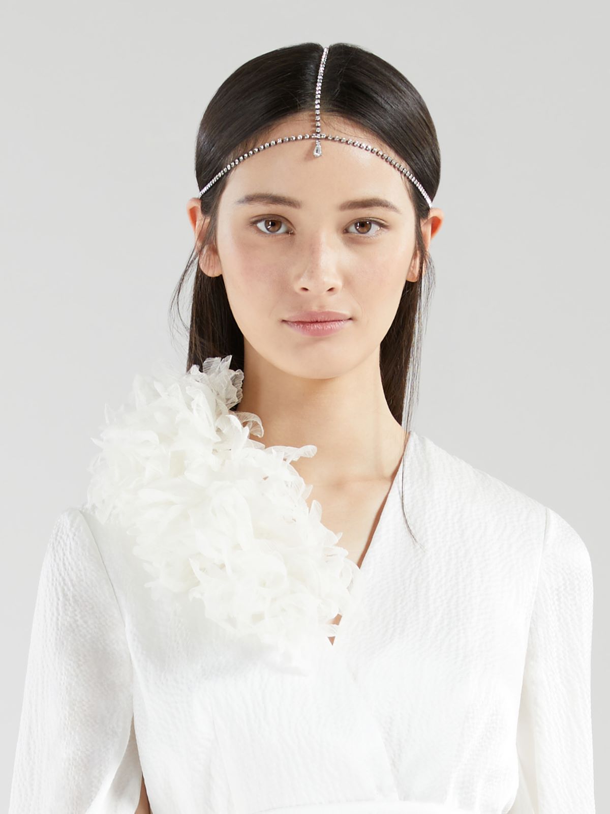 Silk crepon flower brooch - WHITE - Max Mara - 8