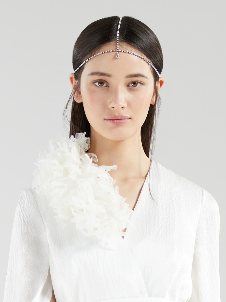 Broche à fleur en crépon de soie - BLANC - Max Mara