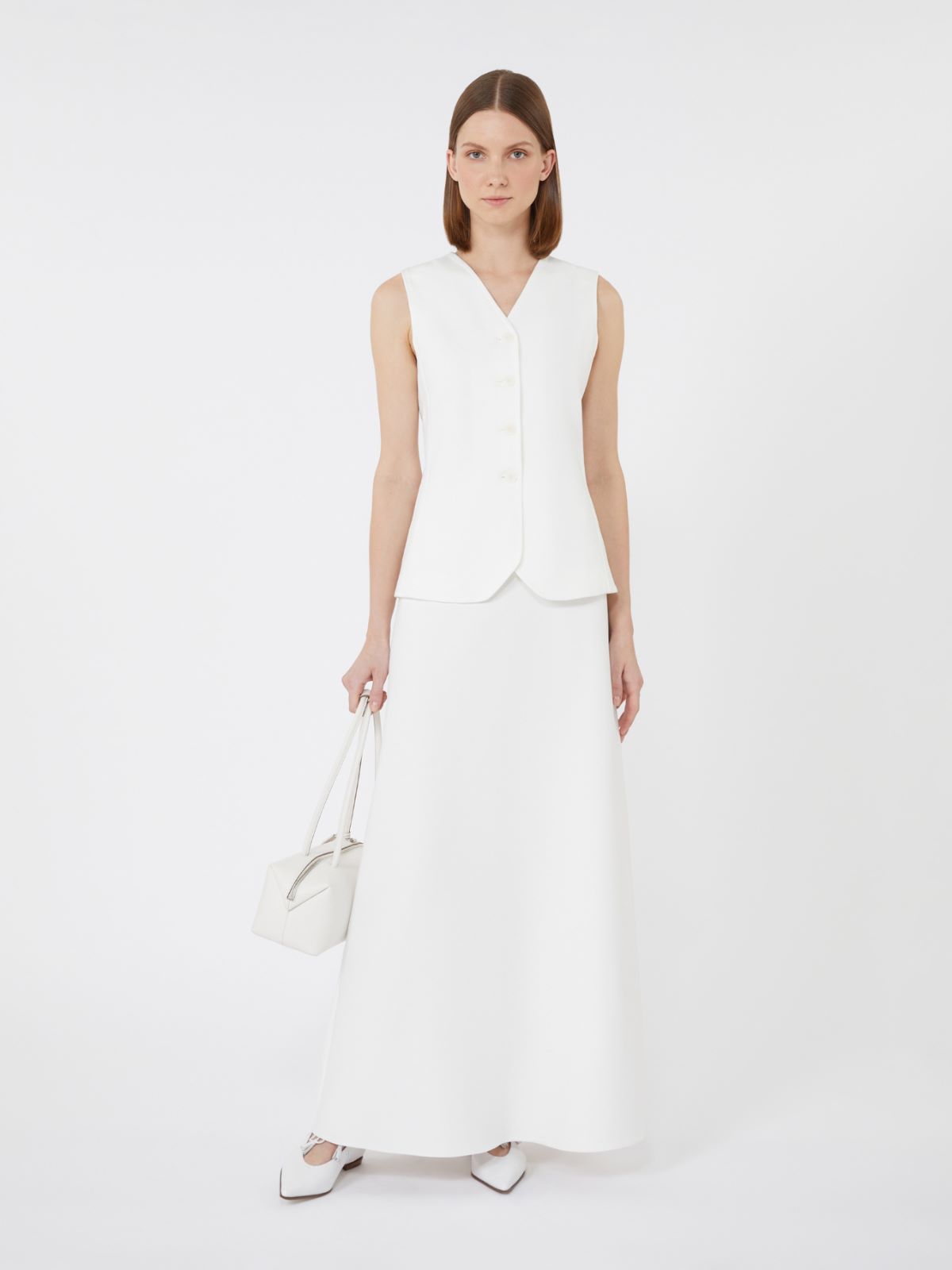 Long compact jersey skirt - WHITE - Max Mara - 8