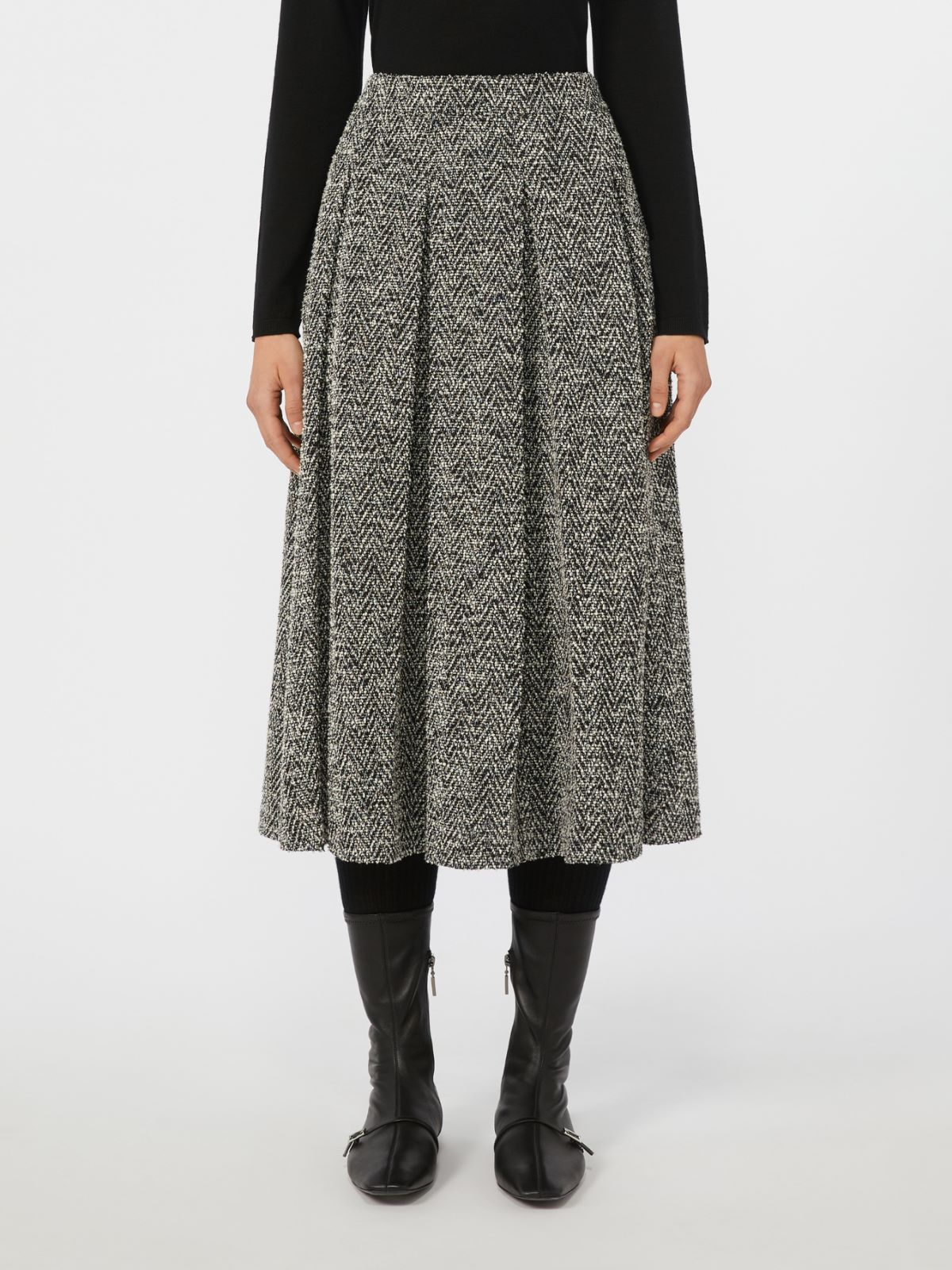 [ガッロ] コットン ウール ブークレ ジャージー スカート - BLACK - Max Mara - 5