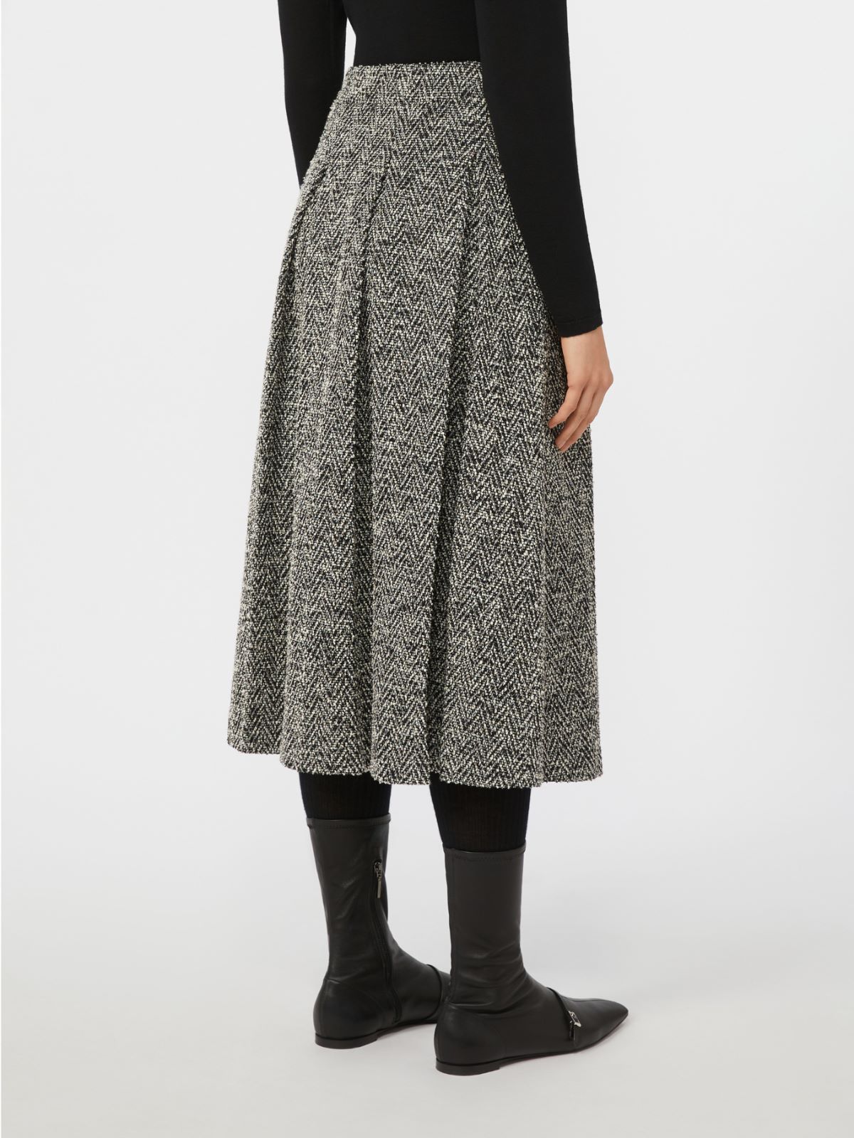 [ガッロ] コットン ウール ブークレ ジャージー スカート - BLACK - Max Mara - 5