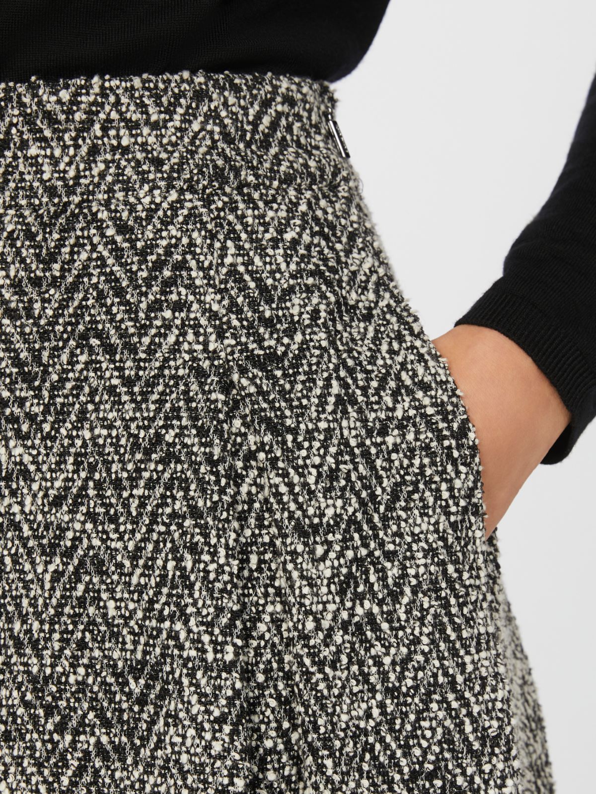 [ガッロ] コットン ウール ブークレ ジャージー スカート - BLACK - Max Mara - 5