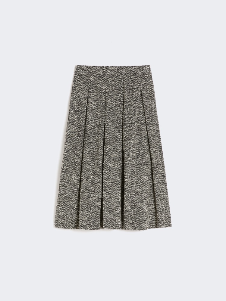 [ガッロ] コットン ウール ブークレ ジャージー スカート - BLACK - Max Mara